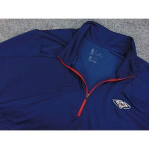 New Orleans Pelicans Quarter Zip Mens Large Nike Navy Blue NBA Basketball